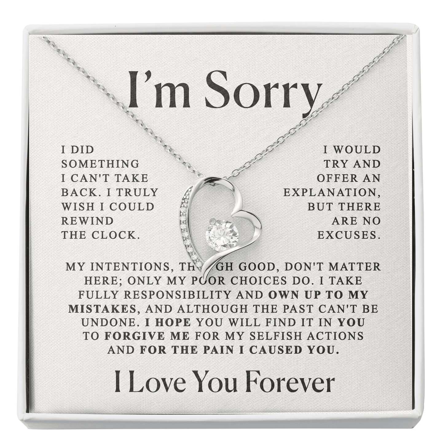 Apology Gift For Her - Heart shaped necklace