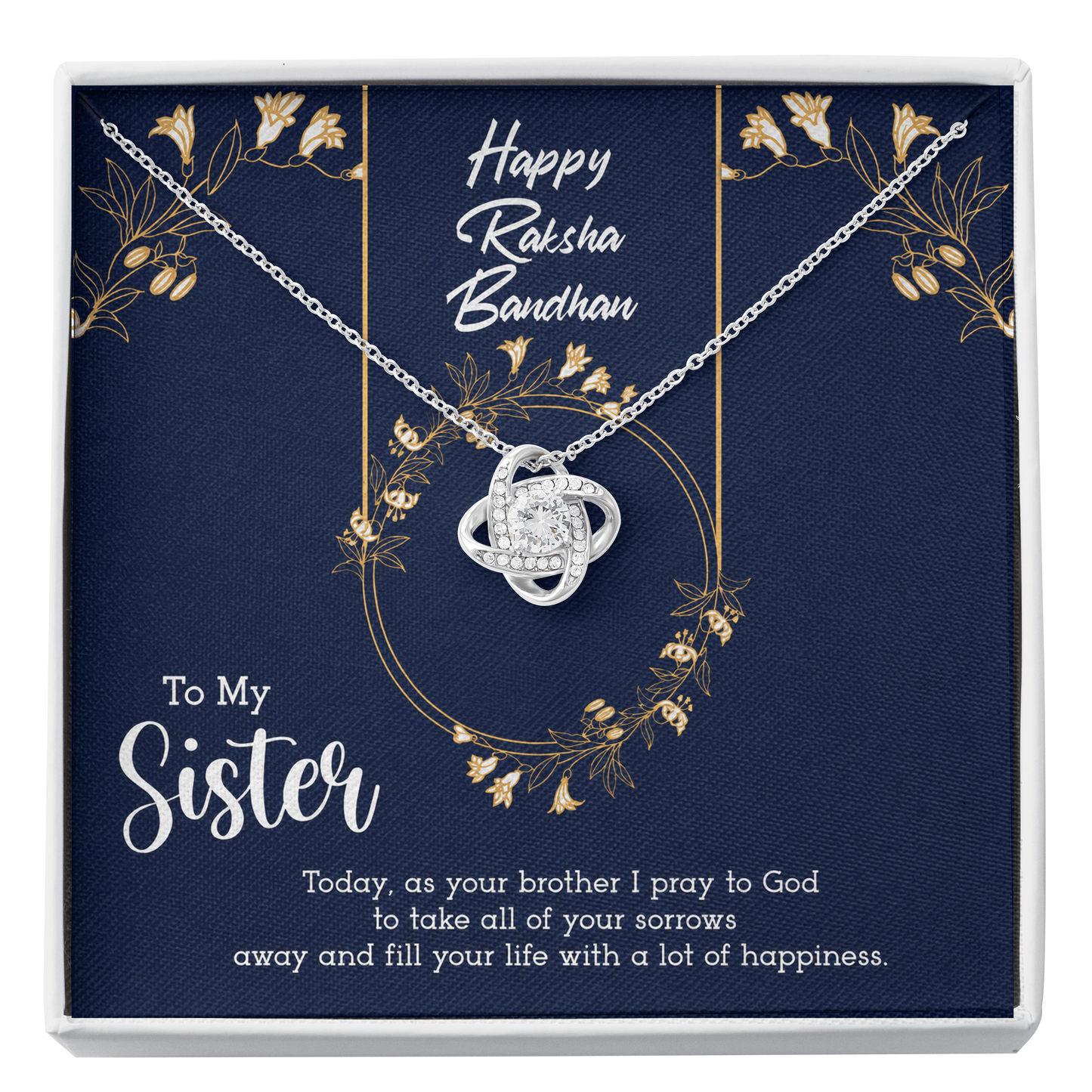 Raksha Bandhan Gift for Sister - Love Knot Necklace