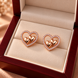 Double hearted pendant set - For Women
