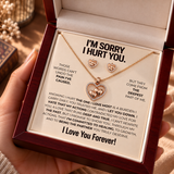 Double hearted pendant set - For Women
